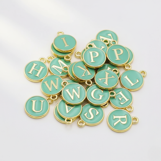 SERIFEN BUCHSTABEN Charm - mint gold