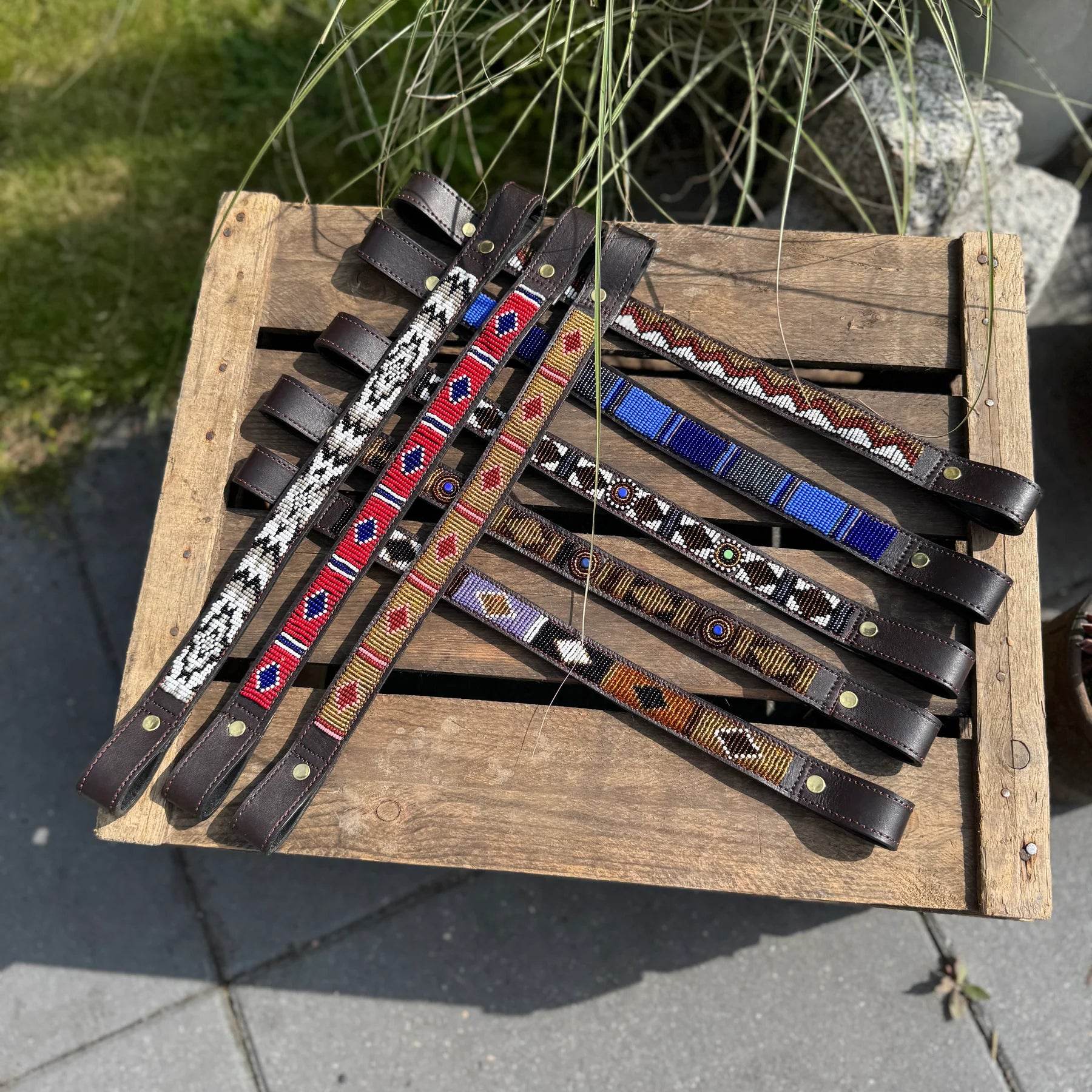 Stirnriemen Maasai aus Leder mit Perlen - Glam & Gallop