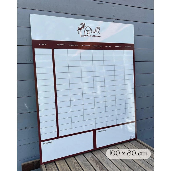 individuelle Stalltafel / Whiteboard / Futterplan mit Logo