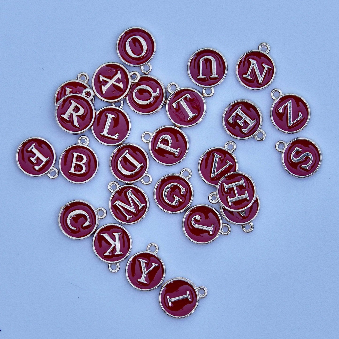 Serif Letter Charm - red