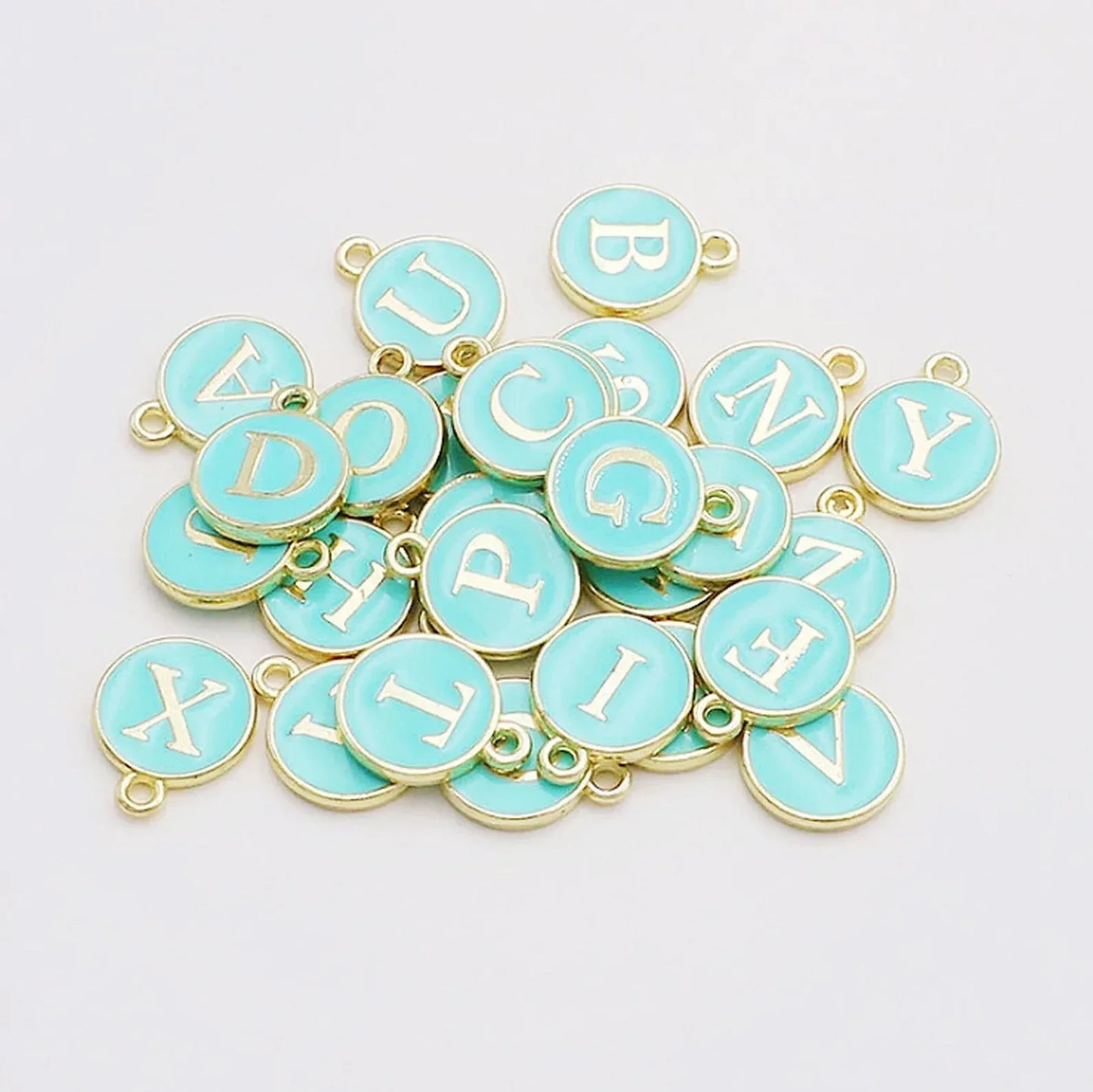 SERIFEN BUCHSTABEN Charm - hellblau gold - Glam & Gallop