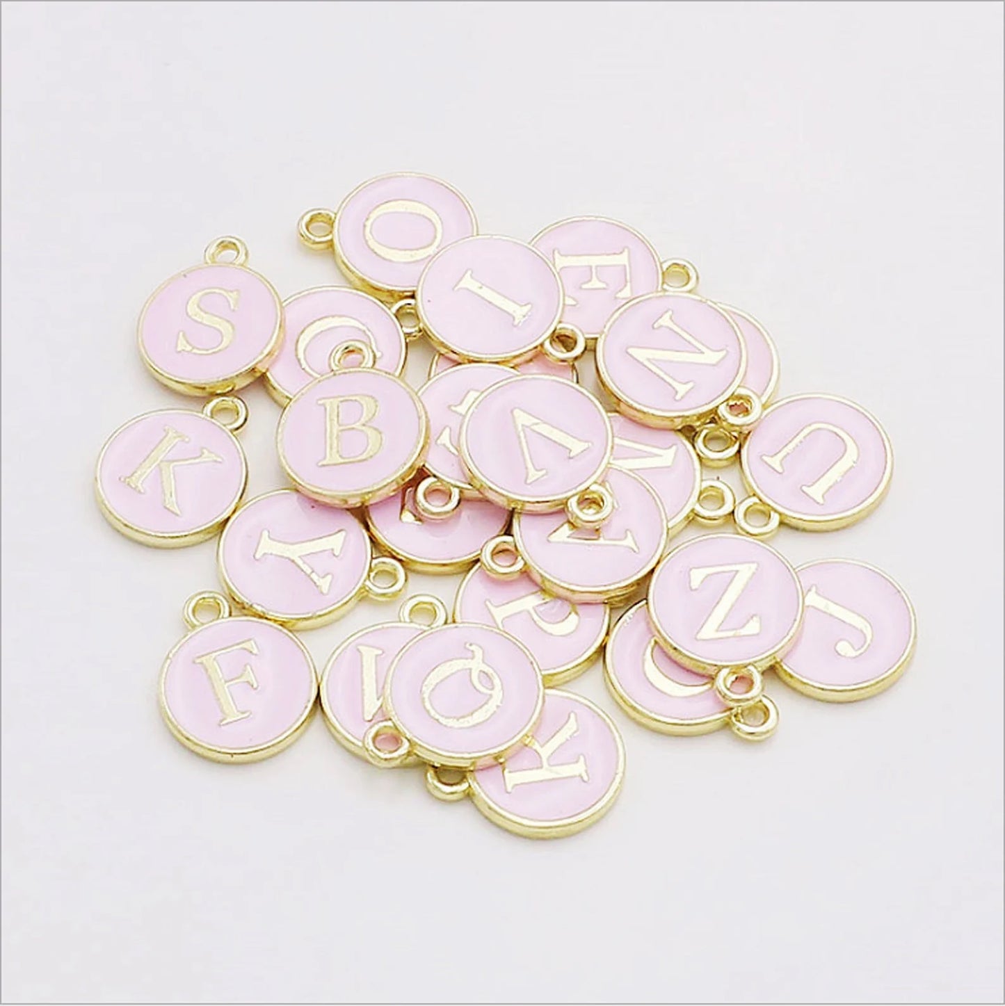 Serif Letter Charm - pink