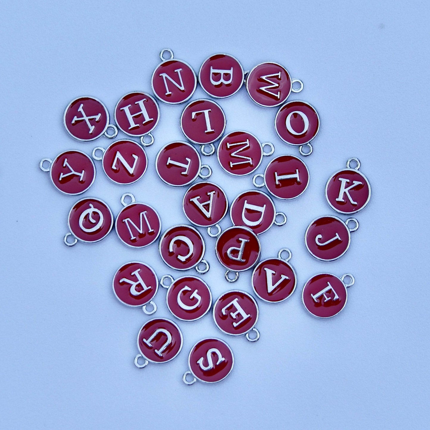 Serif Letter Charm - red