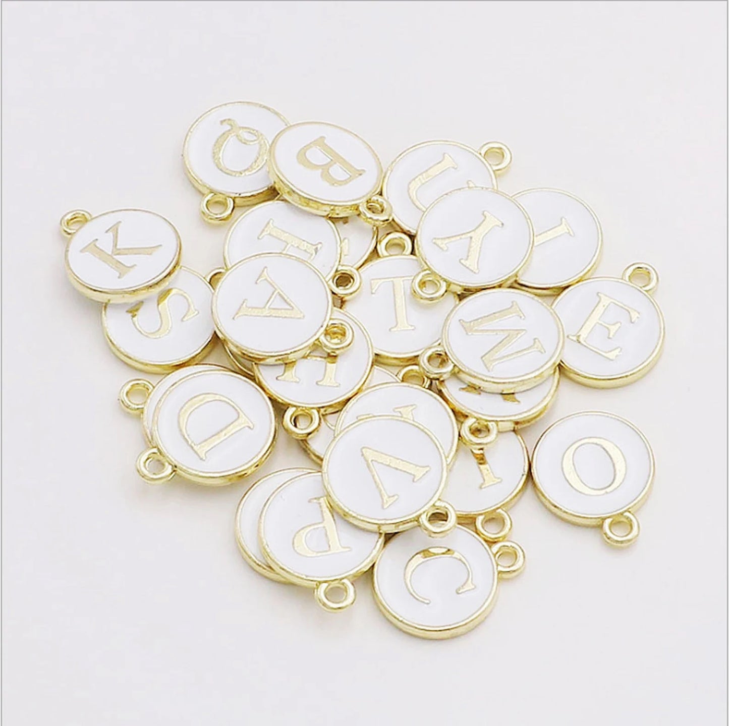 Serif Letter Charm - white