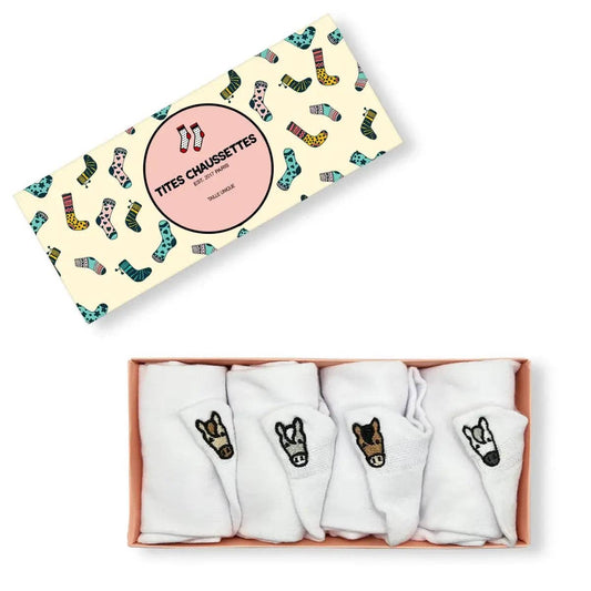 🤍🐴 White Hooves – 4er Socken-Set