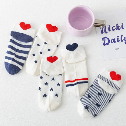 ❤️ Love Club - 5er Set Sneaker Socken Herz