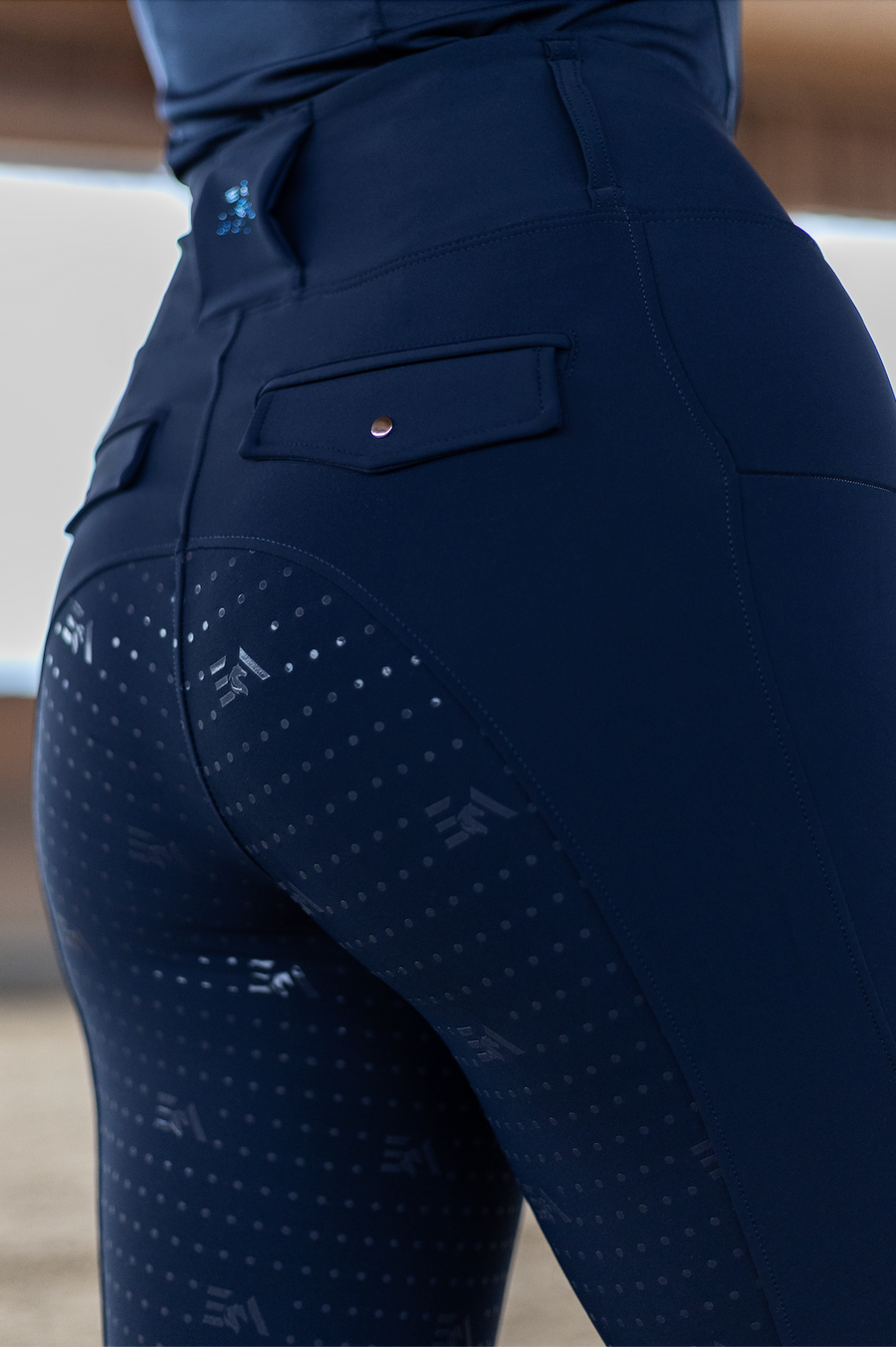 All-inclusive Reitleggings - navy – Vollbesatz von hinten