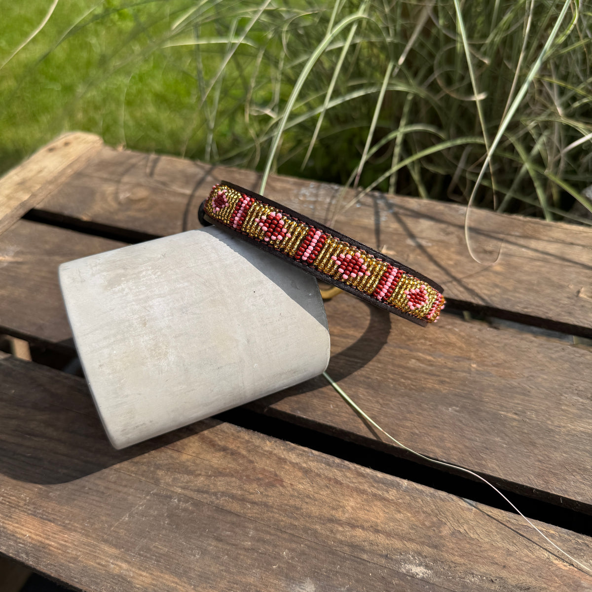 Hundehalsband GRÖßE S Perlen Maasai Kollektion