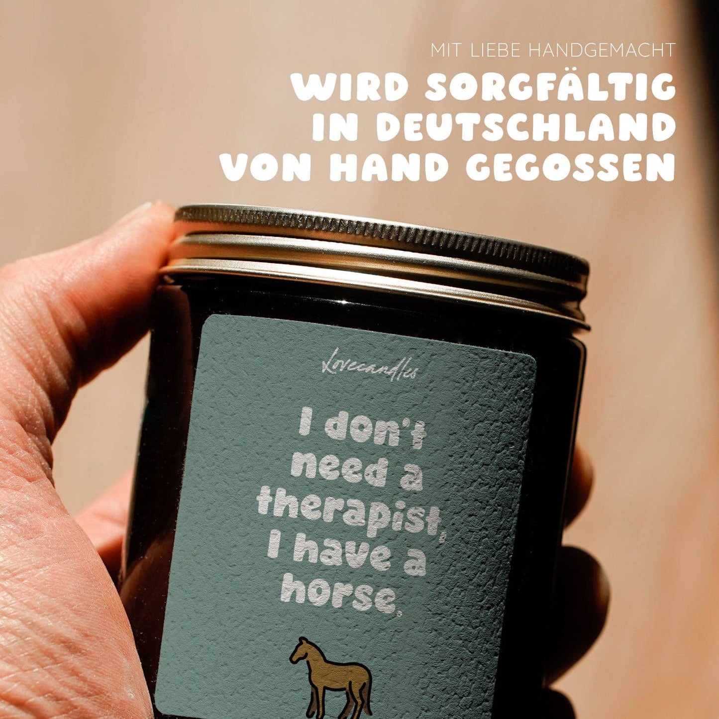 Vanille Duftkerze - I don't need a therapist, I have a horse