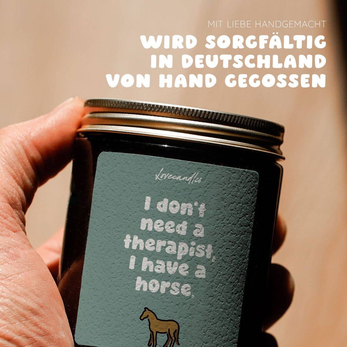 Vanille Duftkerze - I don't need a therapist, I have a horse
