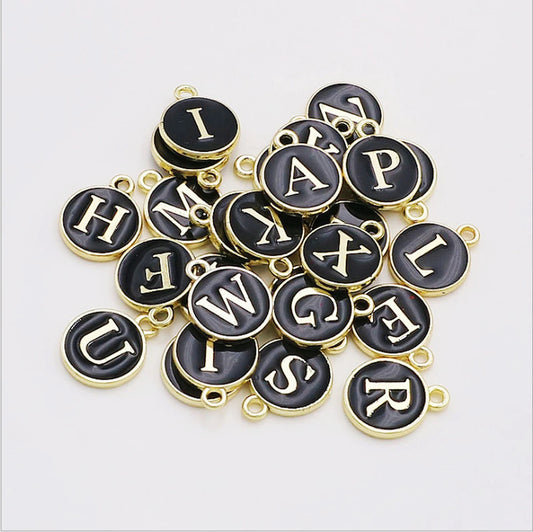 Serif Letter Charm - black