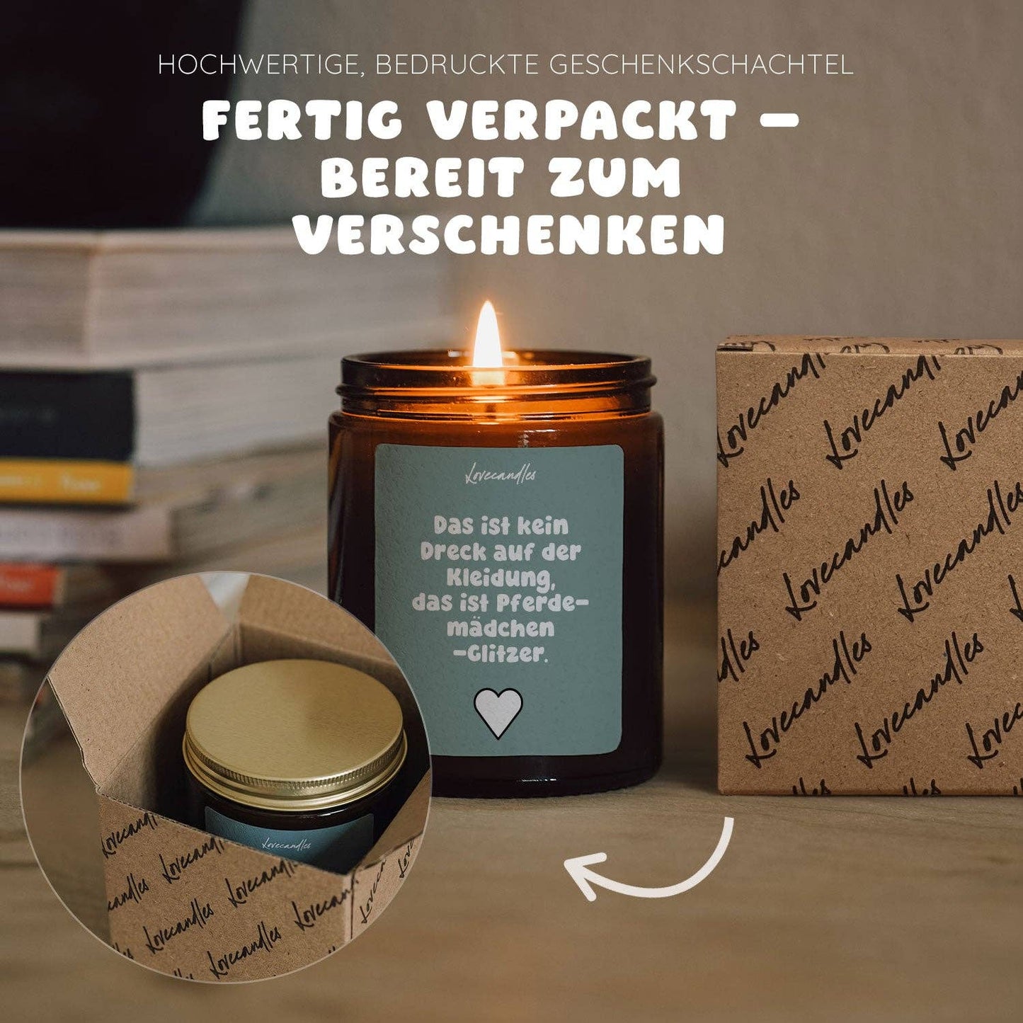 Vanille Duftkerze - Das ist kein Dreck auf der Kleidung, das ist Pferdemädchen-Glitzer