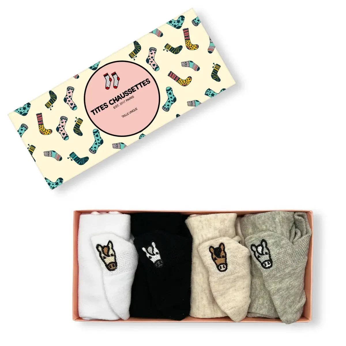 🐴 Cozy Hooves – 4er Socken-Set  Pferdeliebe