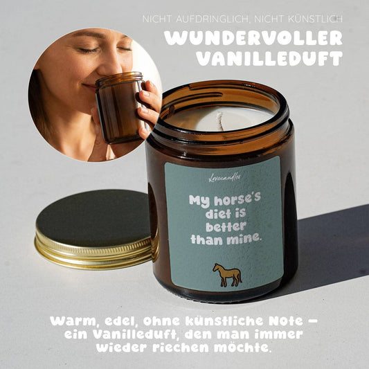 Vanille Duftkerze - My horse’s diet is better than mine