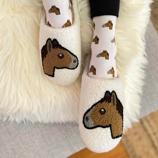 HORSE HEAD EMOJI slippers